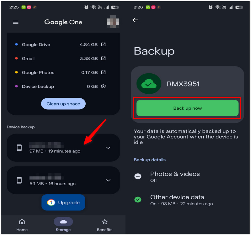 Select Device Backup Phone
