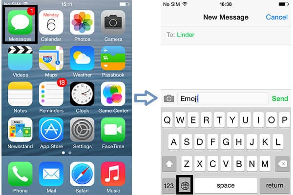 Use o teclado emoji do iPhone no aplicativo de mensagens do iPhone
