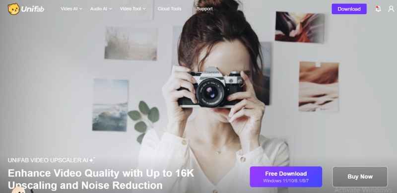 Aprimorador de IA para Upscaler de Vídeo Unifab