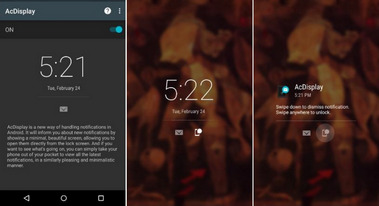 Aplicativos de tela de bloqueio AcDisplay para Android