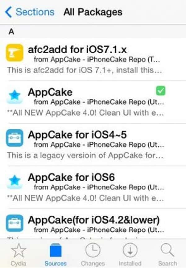 Instalar o AppCake