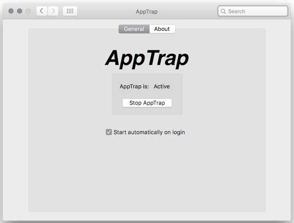 Captura de tela do AppTrap