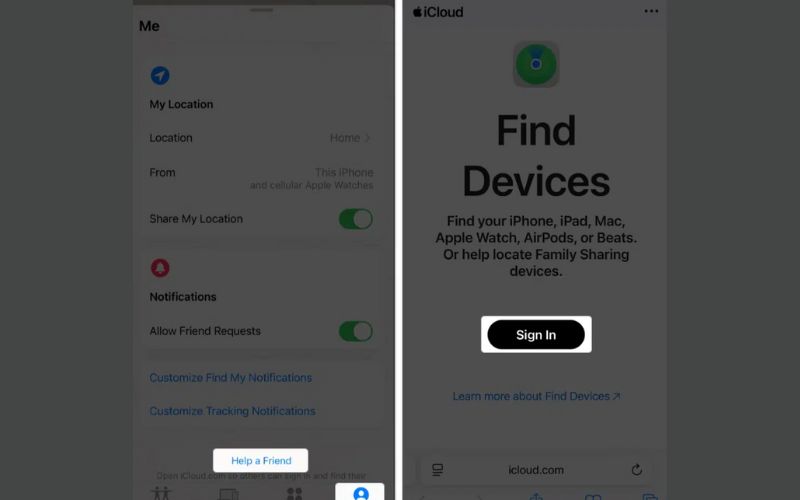 Redefinir com Findmyapp
