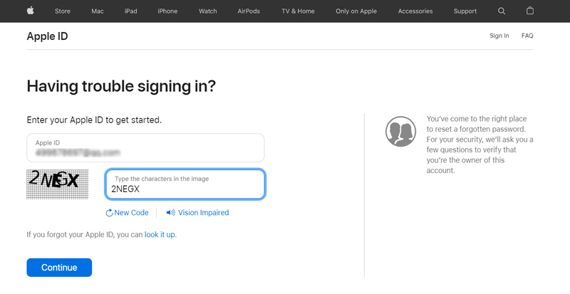 Site iForgot da Apple Insira o ID da Apple