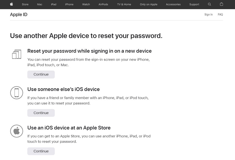 Use outro dispositivo Apple para recuperar o ID da Apple