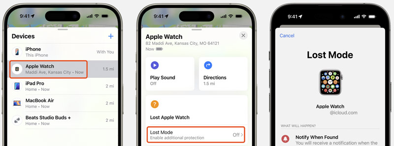 Ativar Modo Perdido do Apple Watch iPhone Find My