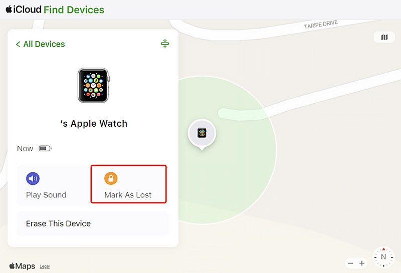 Ativar o Modo Perdido do Apple Watch no iCloud