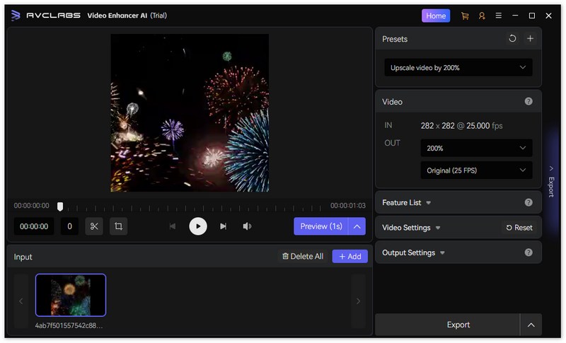Modelo de IA para aprimoramento de vídeo da Avclabs