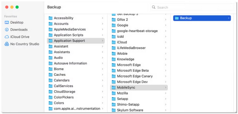Find The Backup Folder on Mac