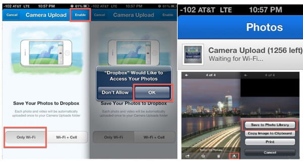Backup de fotos do iPhone para o Dropbox