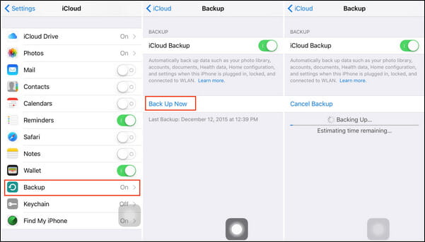 Backup de mensagens de texto com o iCloud