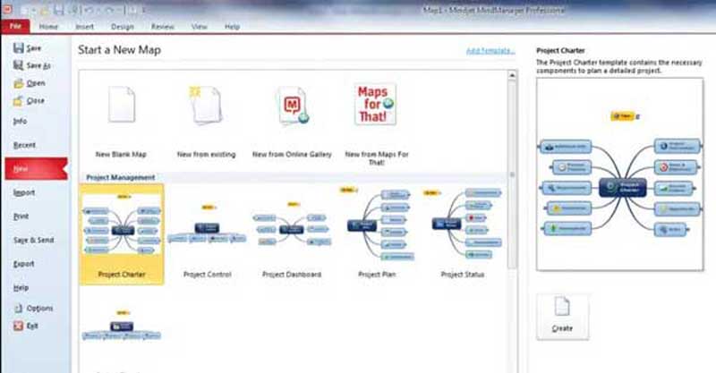 Captura de tela do MindManager