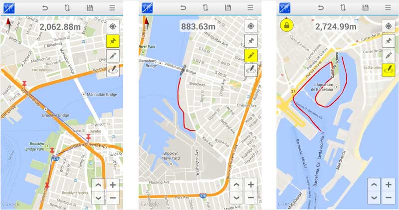 Aplicativo de cálculo de distância do Android Maps