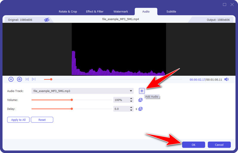 Adicionar áudio ao visualizado