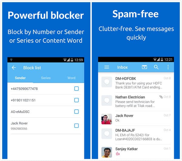 Bloquear mensagens com SMS Blocker