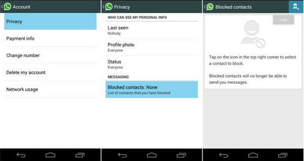 Bloquear alguém no WhatsApp Android