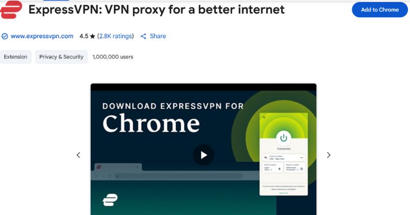 Extensão do navegador ExpressVPN