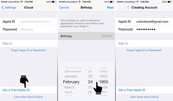 Redefinir conta do iCloud no iPhone