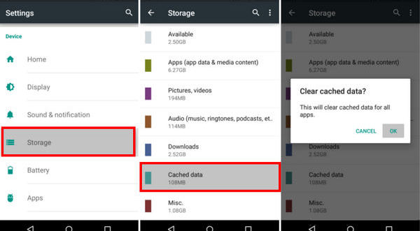 Limpar cache de todos os aplicativos do Android