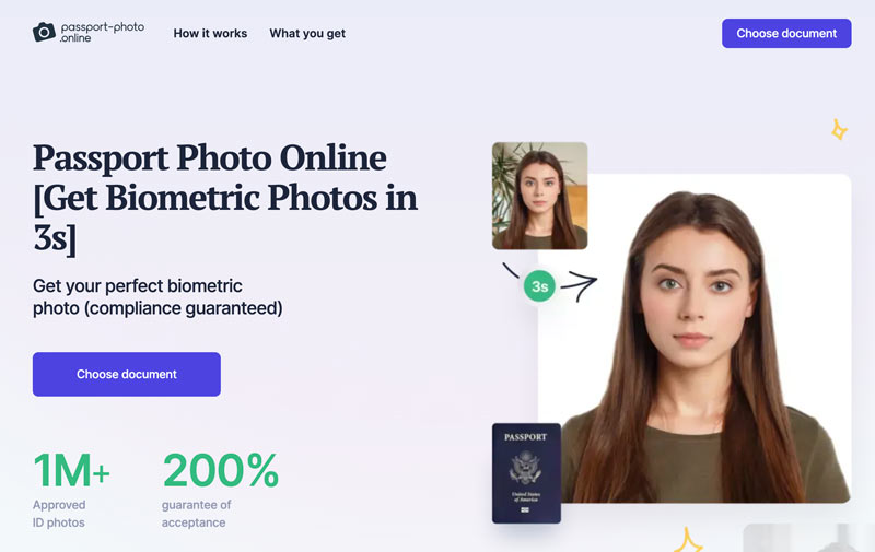 Redimensionamento de conversão on-line de foto de passaporte