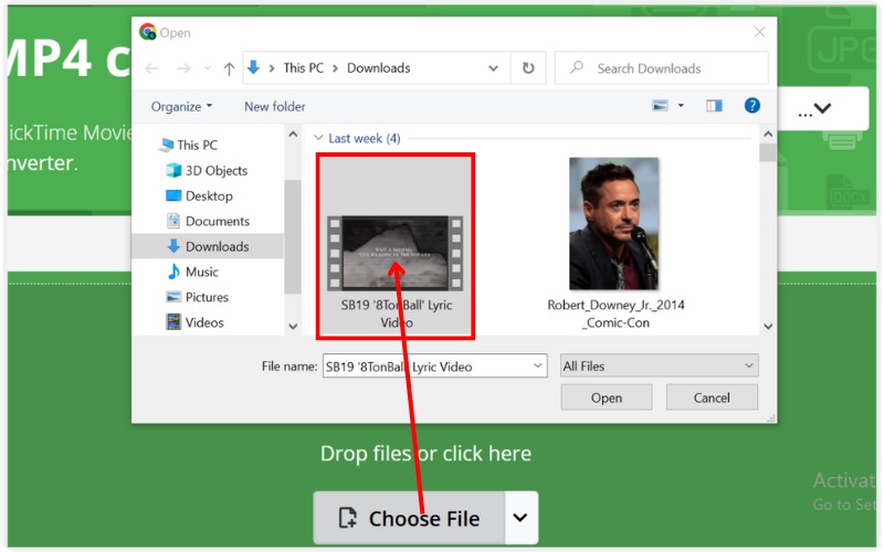 Escolha um arquivo de vídeo