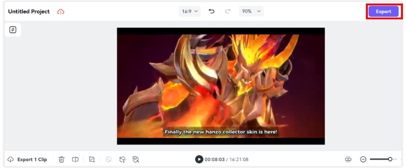 Clique em Exportar para salvar