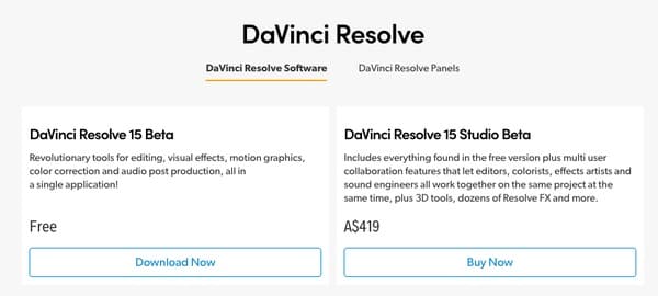 Preço Davinci Resolve