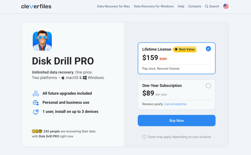Licenças Disk Drill iPhone Recovery Pro
