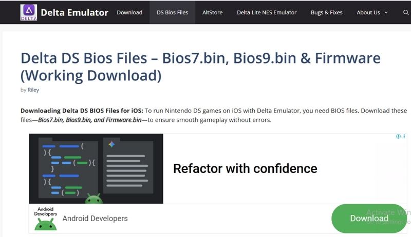 Baixe o emulador Delta.