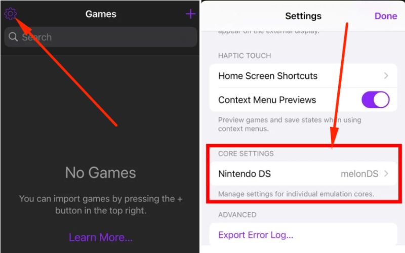 Selecione o Nintendo DS principal