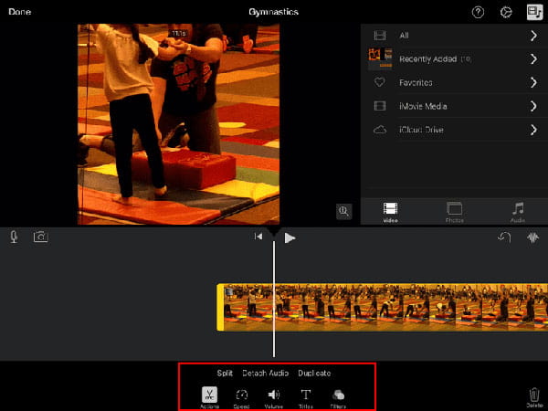 Editar vídeos no iPad iMovie
