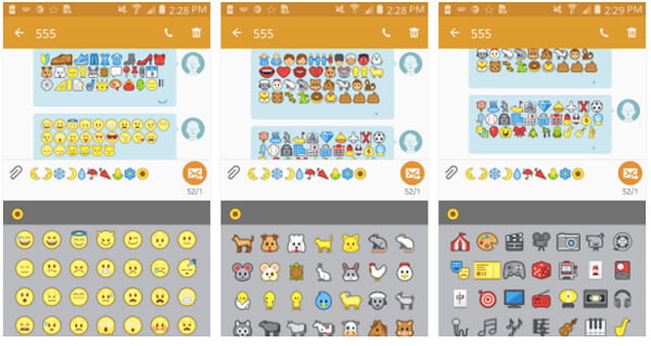 FlipFont 3 no Android para iPhone Emojis