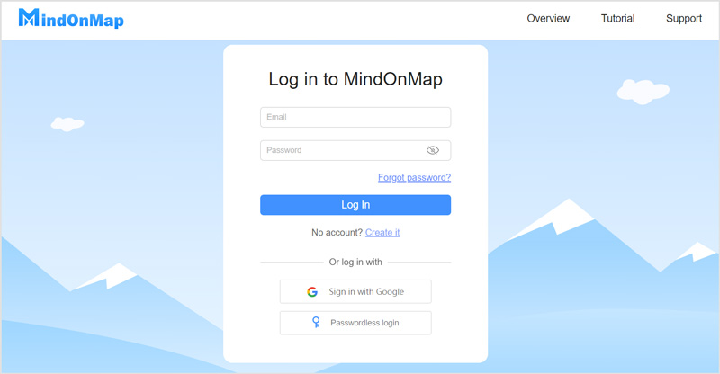 Faça login no MindOnMap