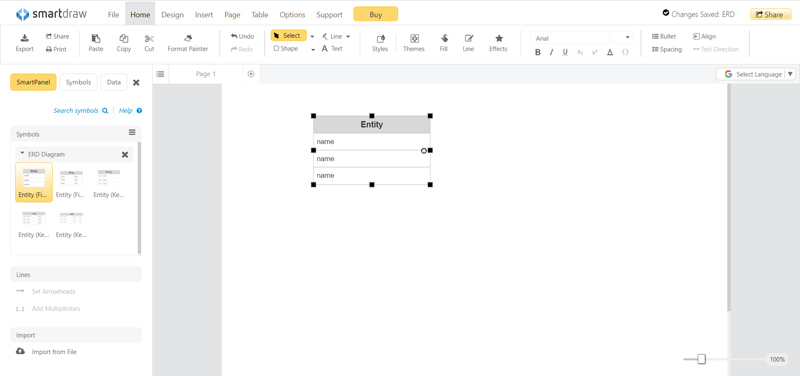 Use a Ferramenta de Diagrama ER SmartDraw