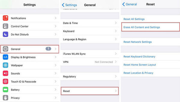 Apague todo o conteúdo e configurações do iPhone