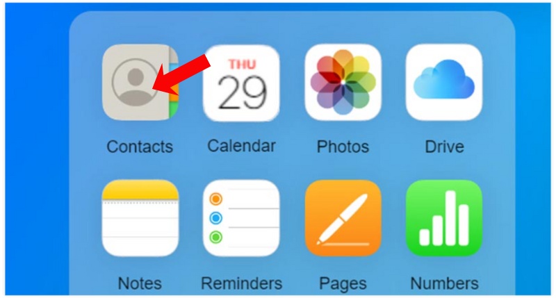 Clique em Contatos iCloud