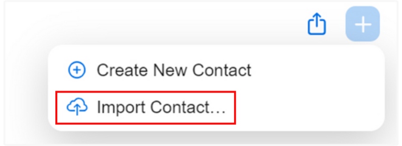 Contato de Importação de Clique