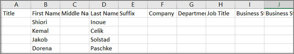Exportar contatos do Outlook para o Excel