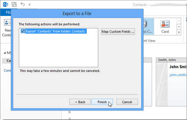 Faça Suer para exportar contatos do Outlook 2013