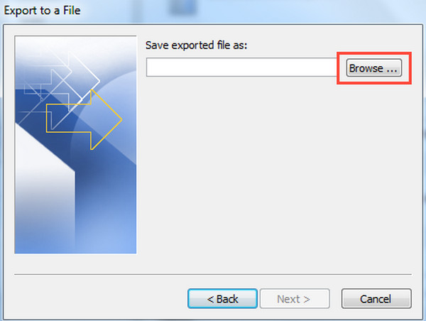 Salvar arquivo exportado do Outlook 2010 como
