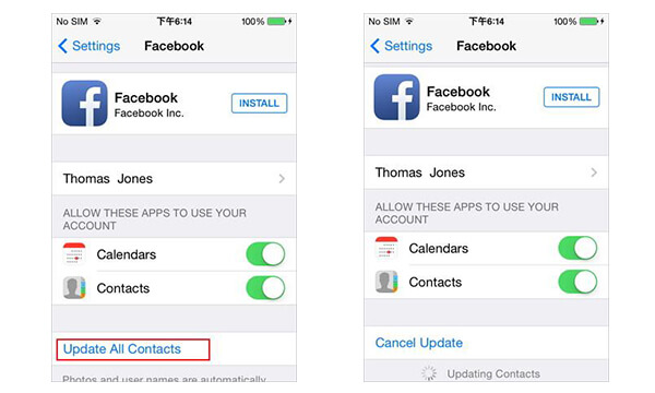 Sincronizar contatos do Facebook com o iPhone