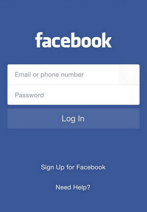 Faça login no aplicativo do Facebook no telefone Android ou iPhone