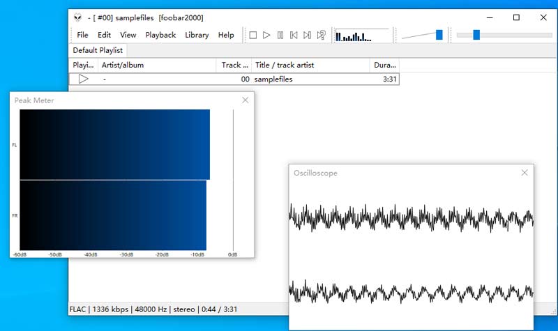 Captura de tela do Foobar2000