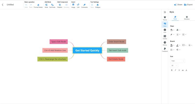 Interface MindOnMap