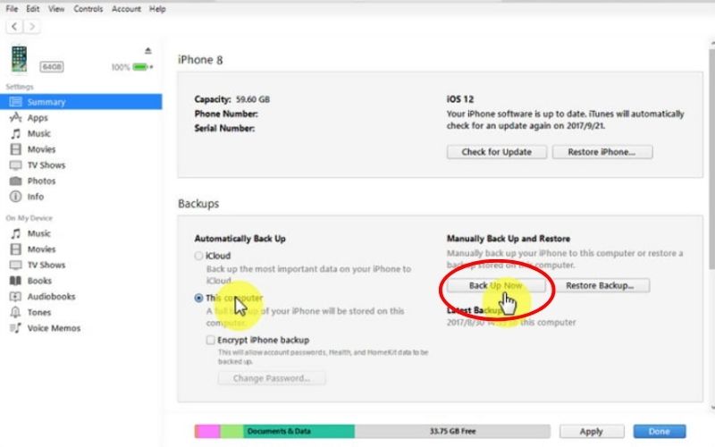 Fclick Backup do iTunes
