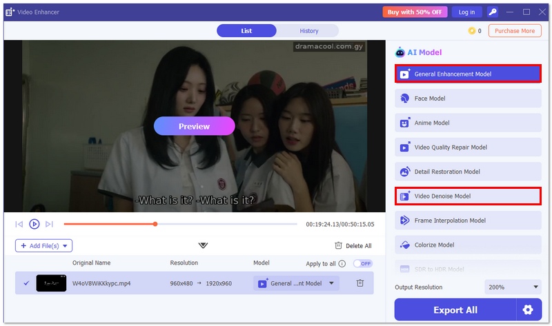 Escolha o modelo de aprimoramento