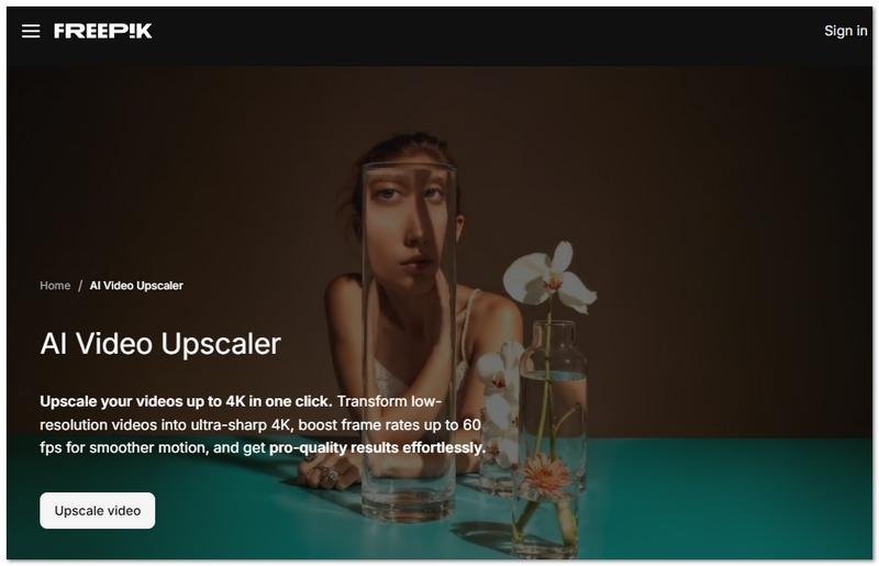Interface principal do Freepik
