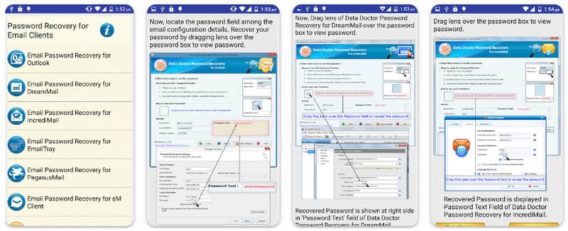 Ajuda para recuperação de senha de e-mail