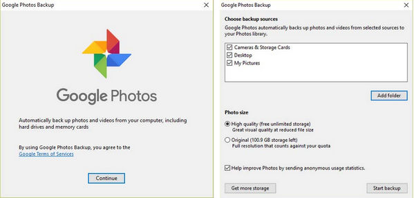 Backup do Google Fotos no computador
