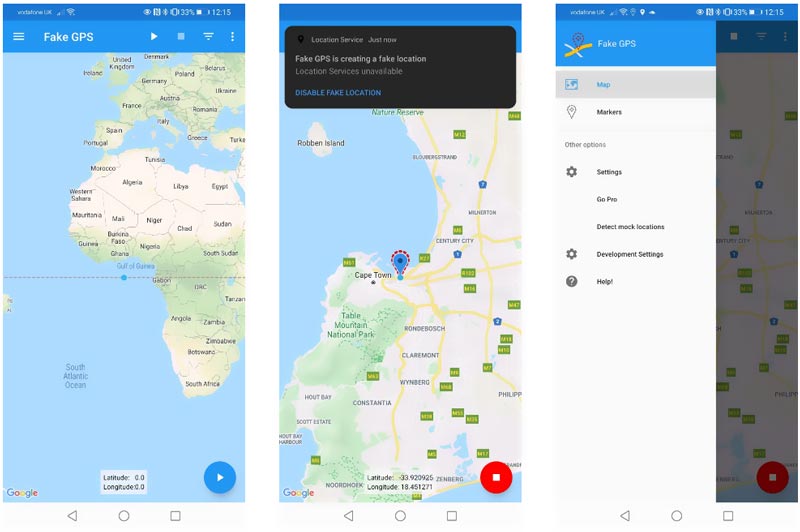 Aplicativo de GPS falso para Android